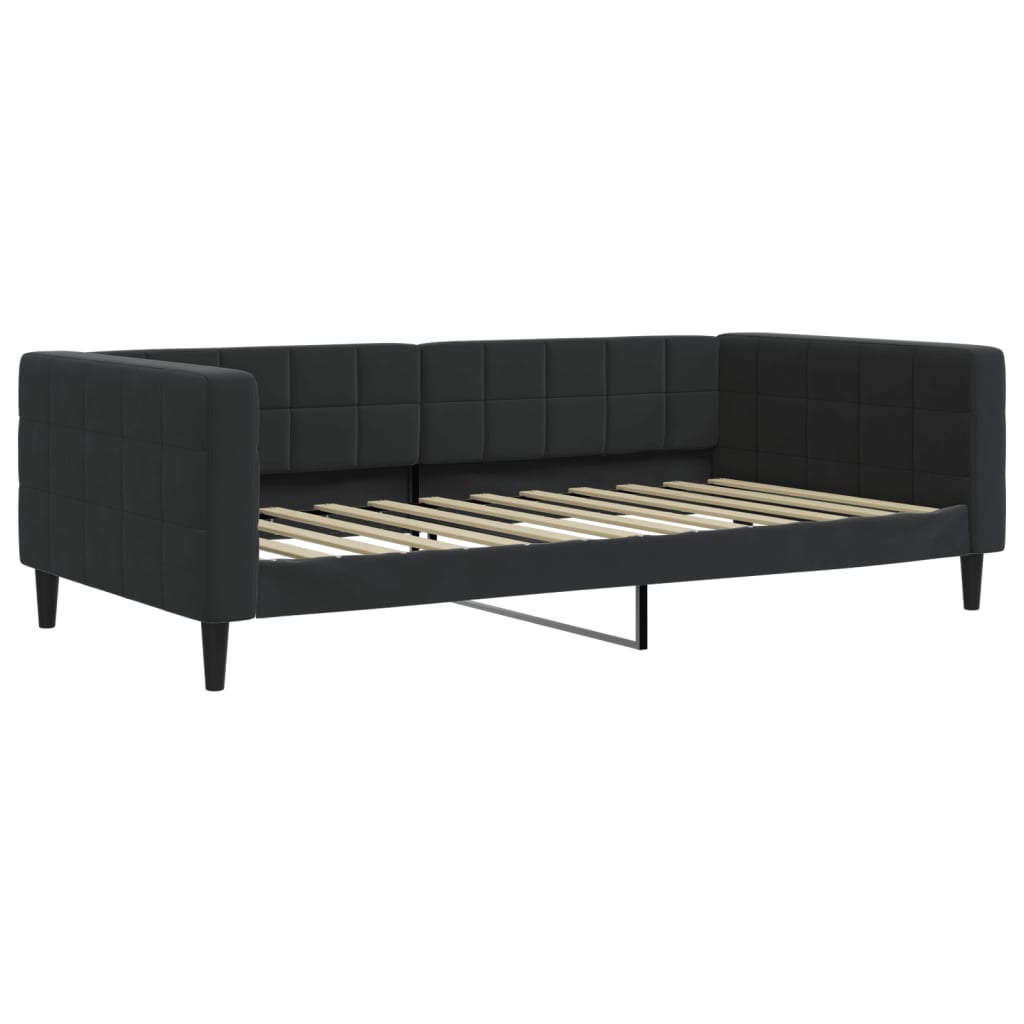 Lit de repos sans matelas noir 100x200 cm velours - XIOS