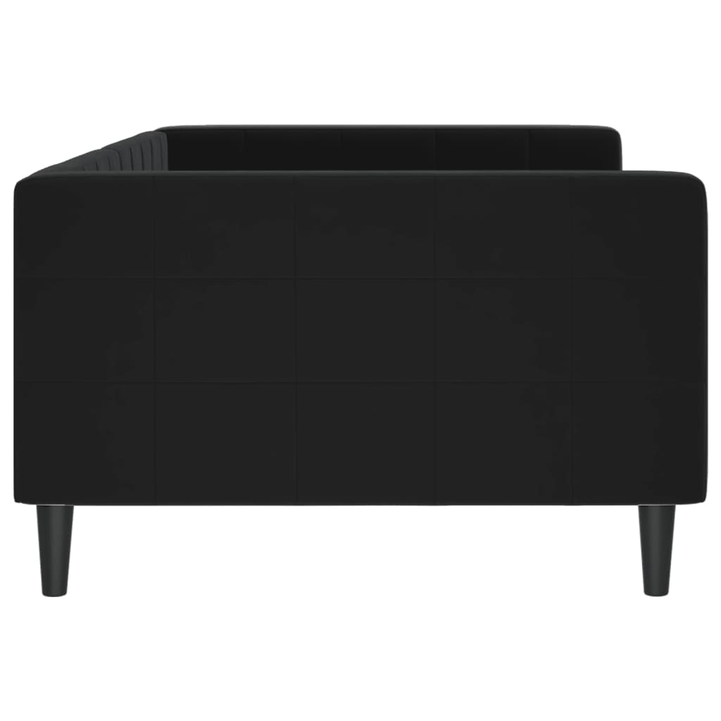 Lit de repos sans matelas noir 100x200 cm velours - XIOS
