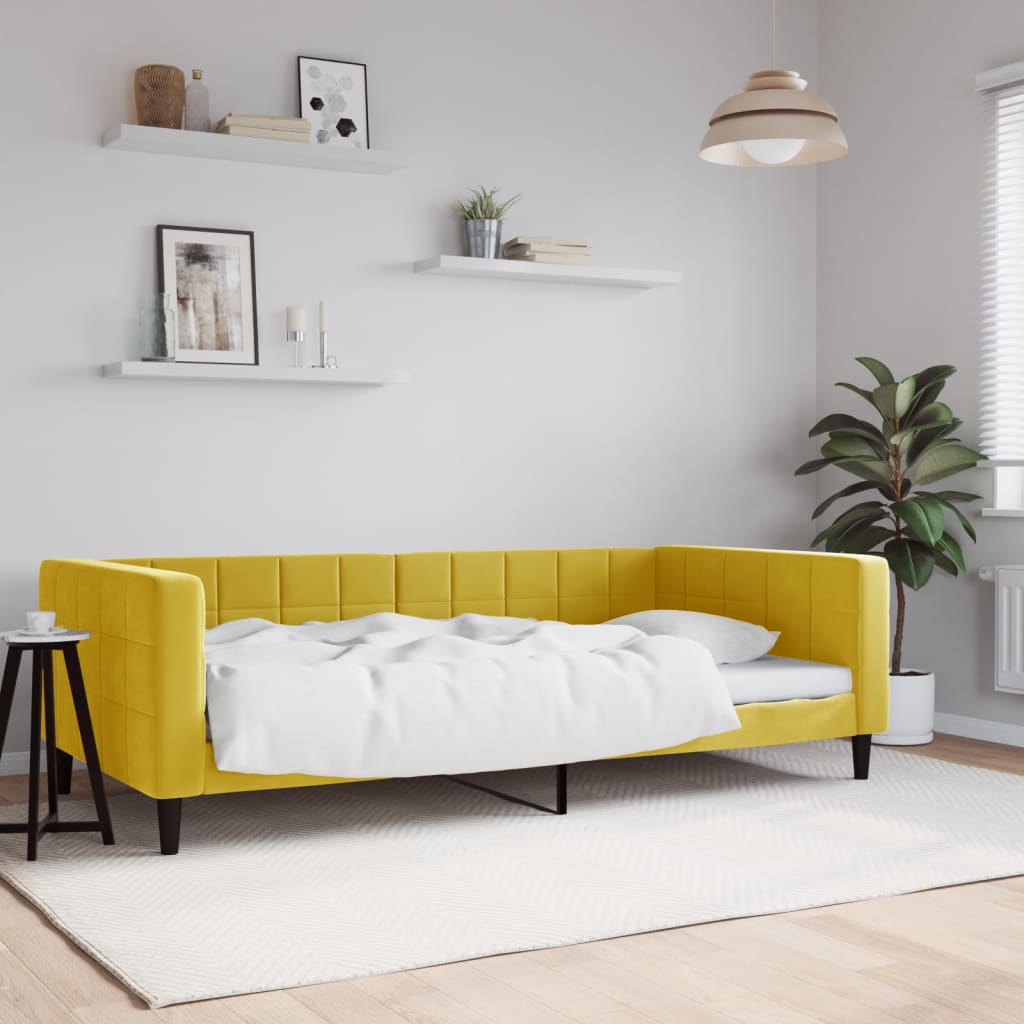 Lit de repos sans matelas jaune 100x200 cm velours - XIOS