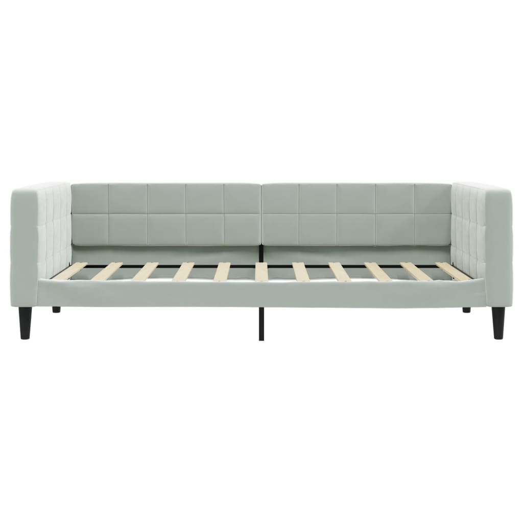 Lit de repos sans matelas gris clair 90x190 cm velours - XIOS