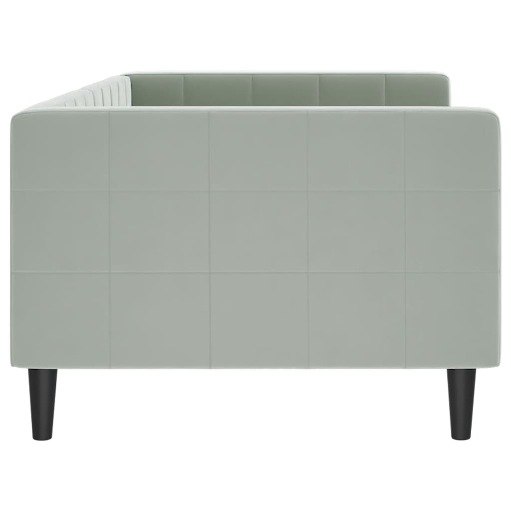 Lit de repos sans matelas gris clair 90x190 cm velours - XIOS