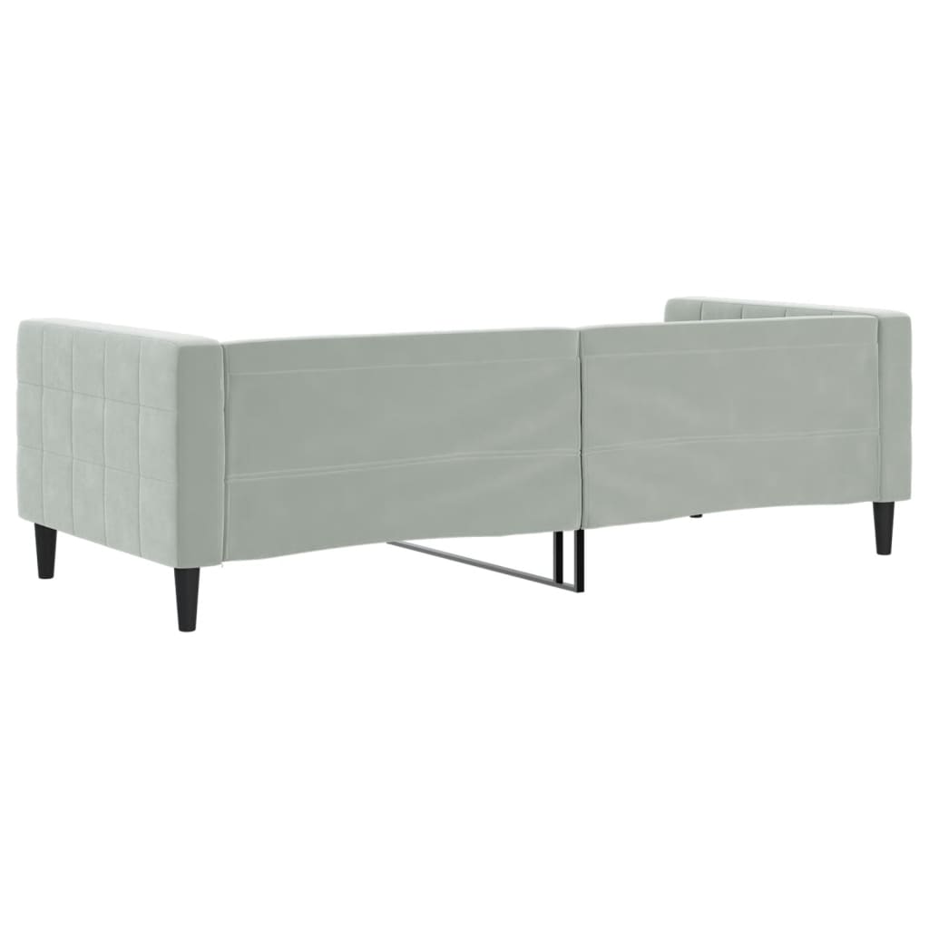 Lit de repos sans matelas gris clair 90x190 cm velours - XIOS