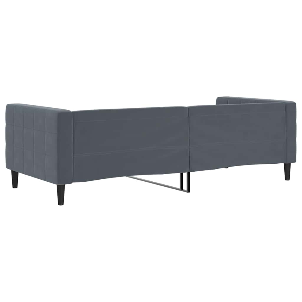 Lit de repos gris foncé 90x190 cm velours - XIOS
