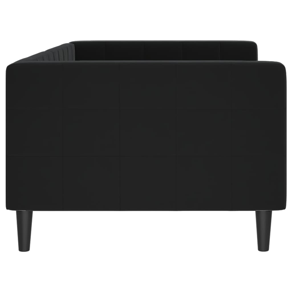 Lit de repos sans matelas noir 90x190 cm velours - XIOS