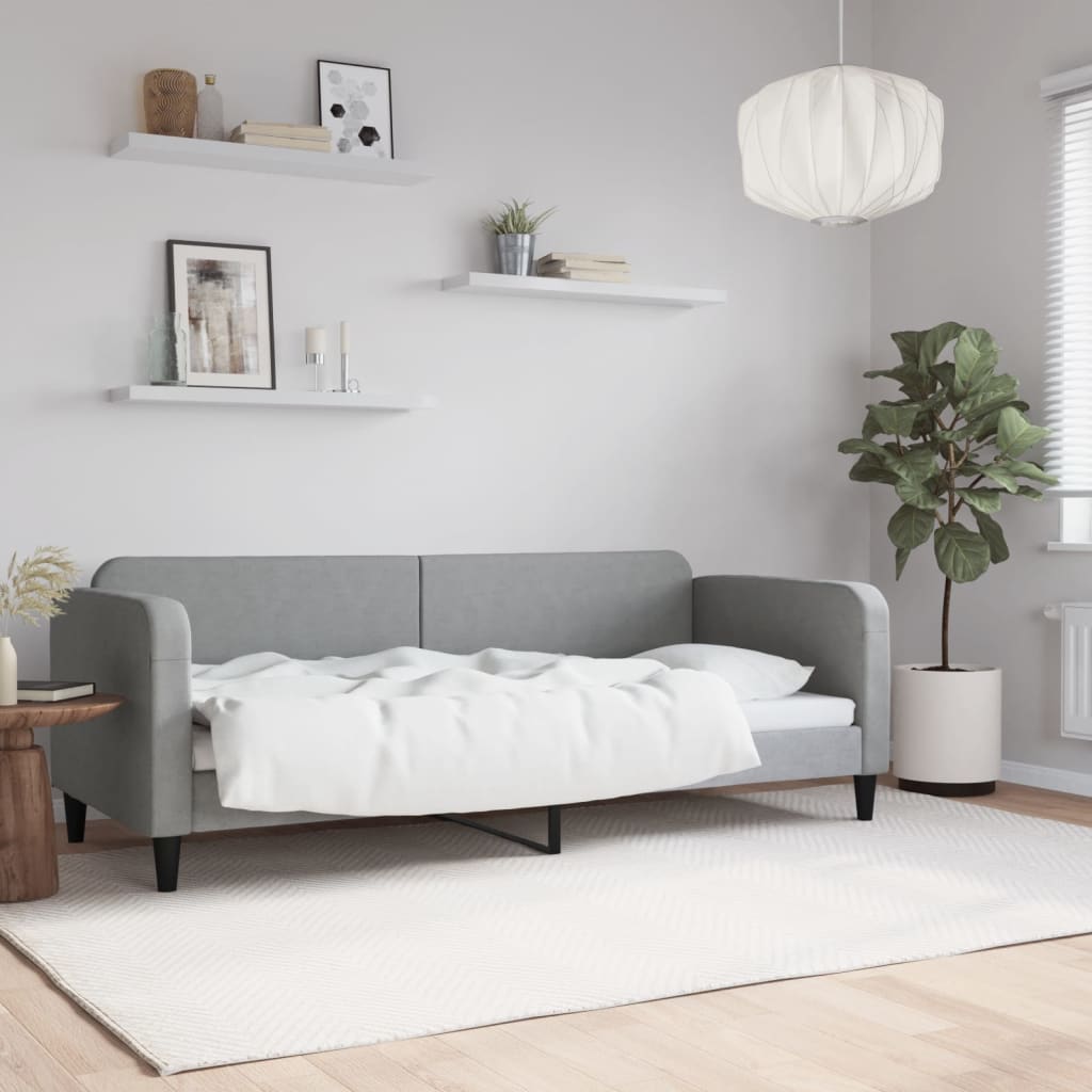 Lit de repos sans matelas gris clair 80x200 cm tissu - XIOS