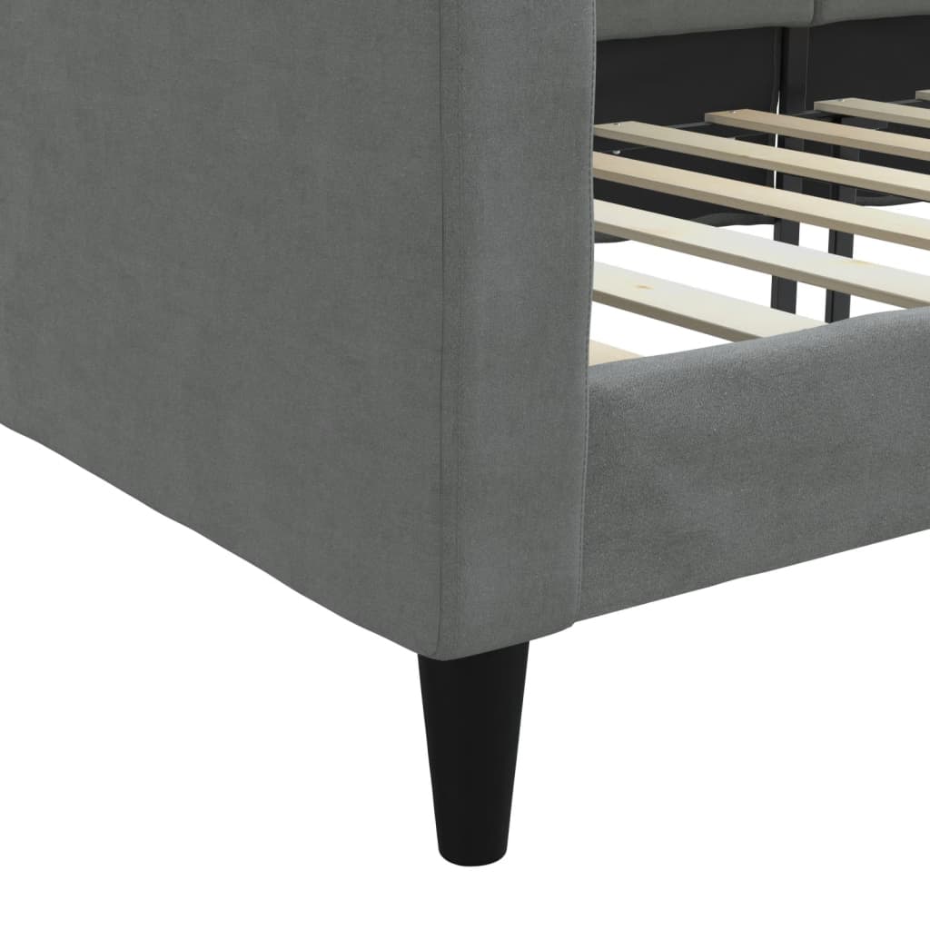Lit de repos sans matelas gris foncé 80x200 cm tissu - XIOS