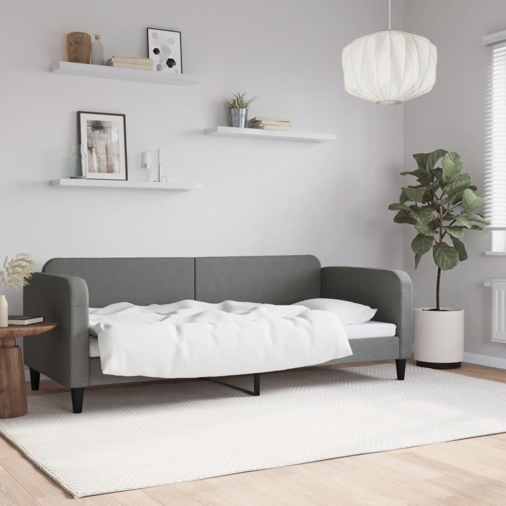 Lit de repos sans matelas gris foncé 80x200 cm tissu - XIOS