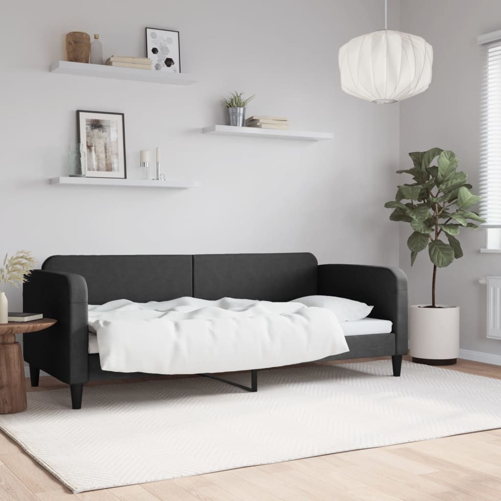 Lit de repos sans matelas noir 80x200 cm tissu - XIOS