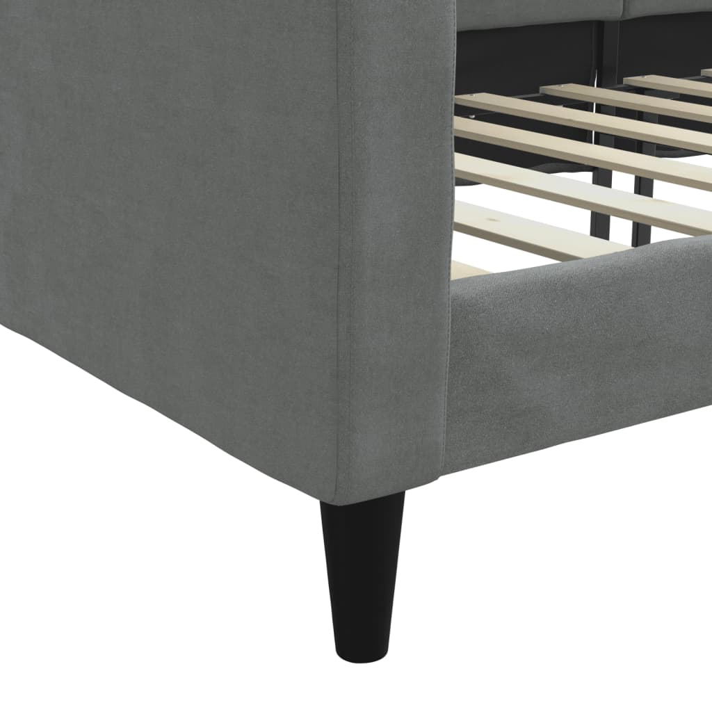 Lit de repos gris foncé 100x200 cm tissu - XIOS