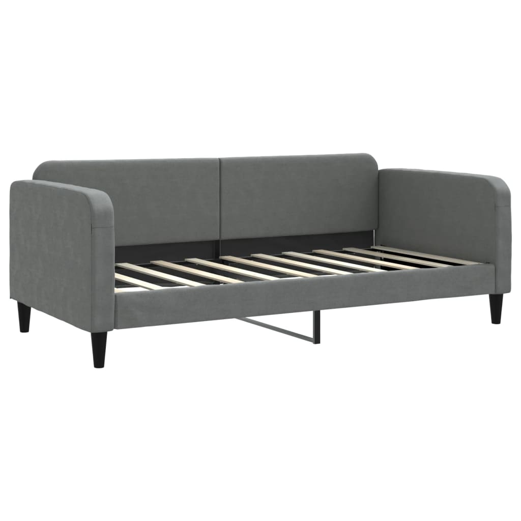 Lit de repos sans matelas gris foncé 90x190 cm tissu - XIOS