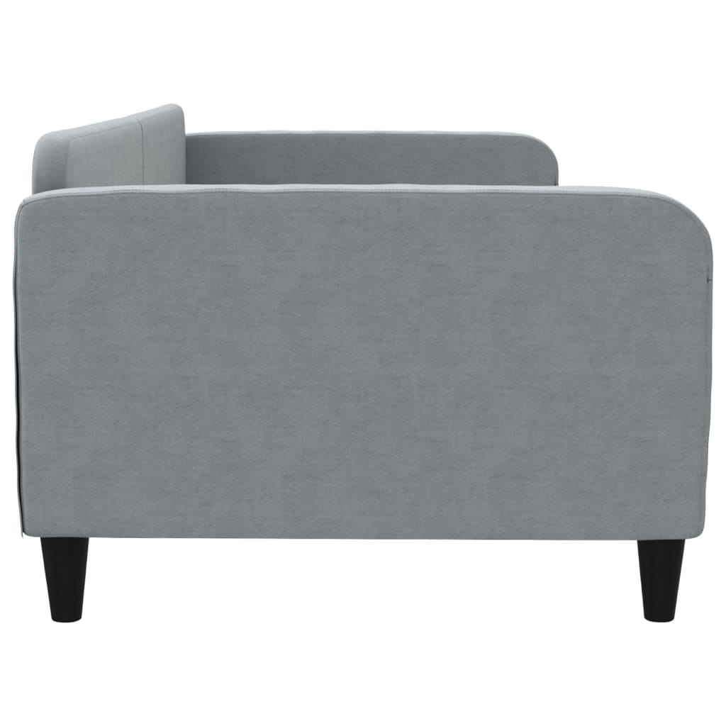 Lit de jour gris clair 100x190 cm tissu - XIOS