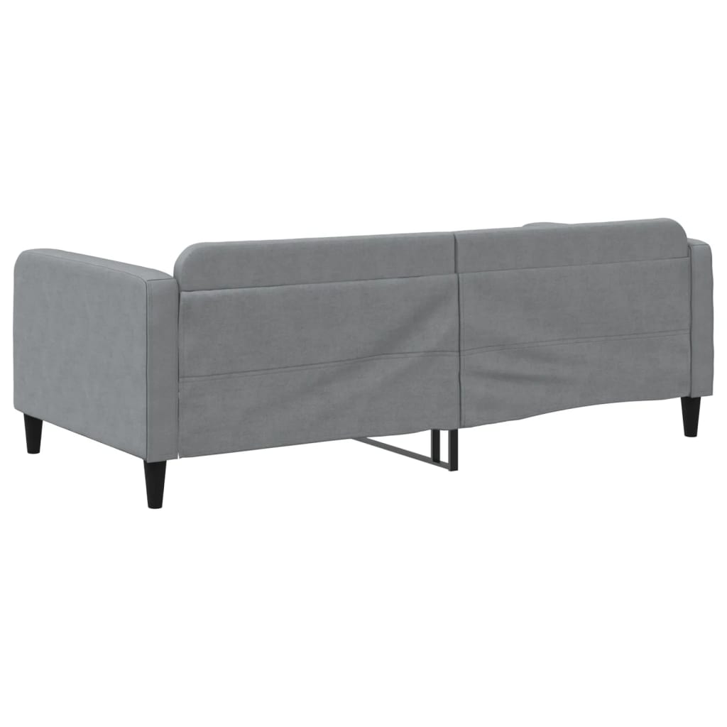 Lit de jour gris clair 100x190 cm tissu - XIOS