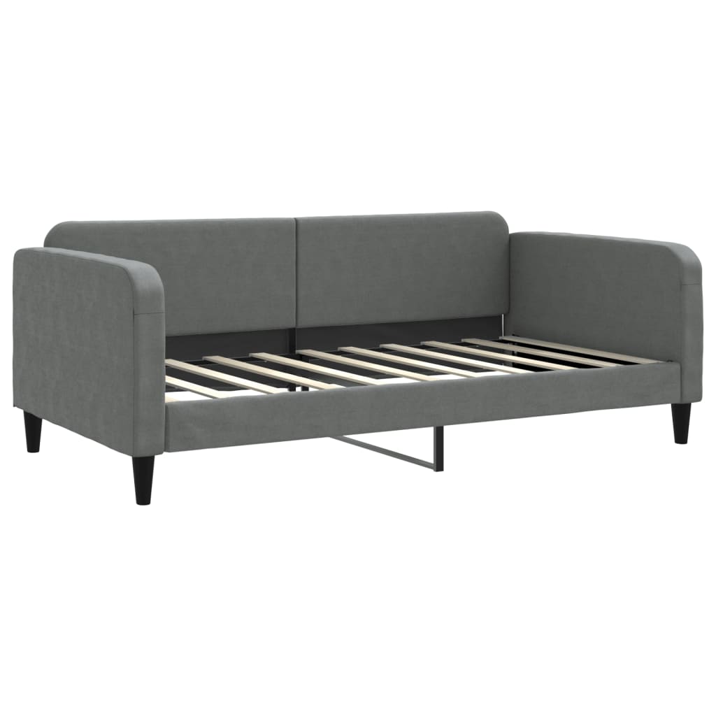 Lit de jour gris foncé 100x190 cm tissu - XIOS