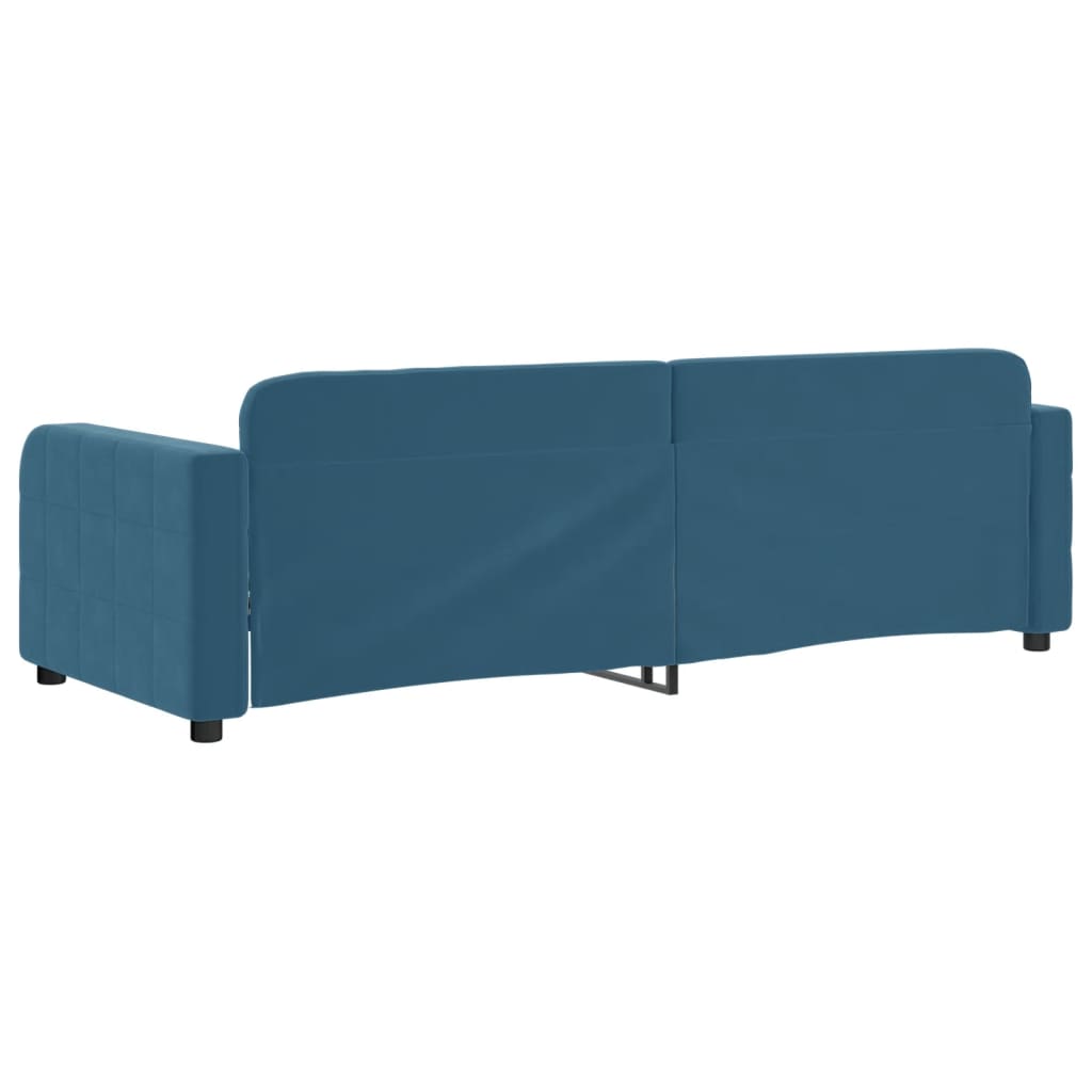 Lit de repos sans matelas bleu 80x200 cm velours - XIOS