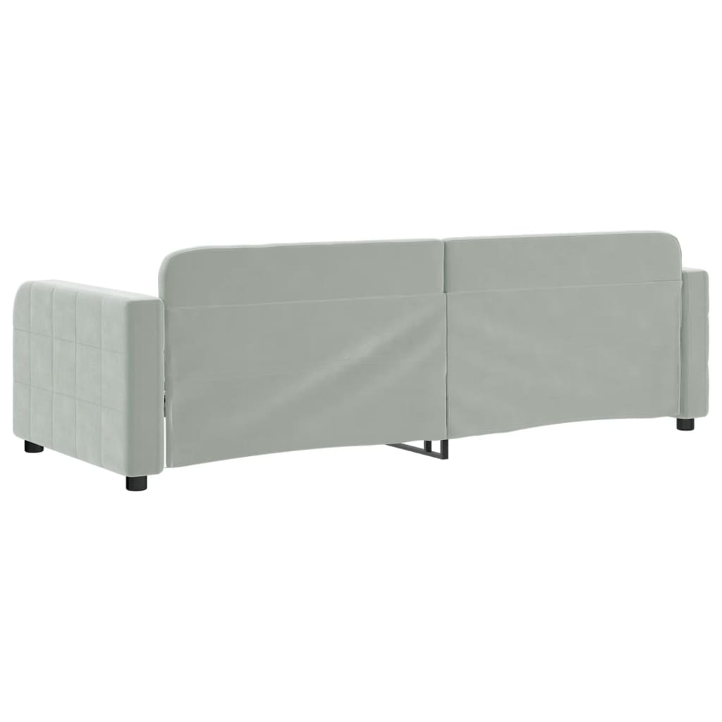 Lit de repos sans matelas gris clair 80x200 cm velours - XIOS