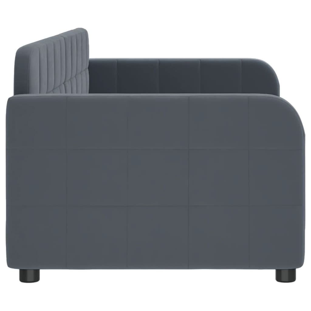 Lit de repos gris foncé 80x200 cm velours - XIOS