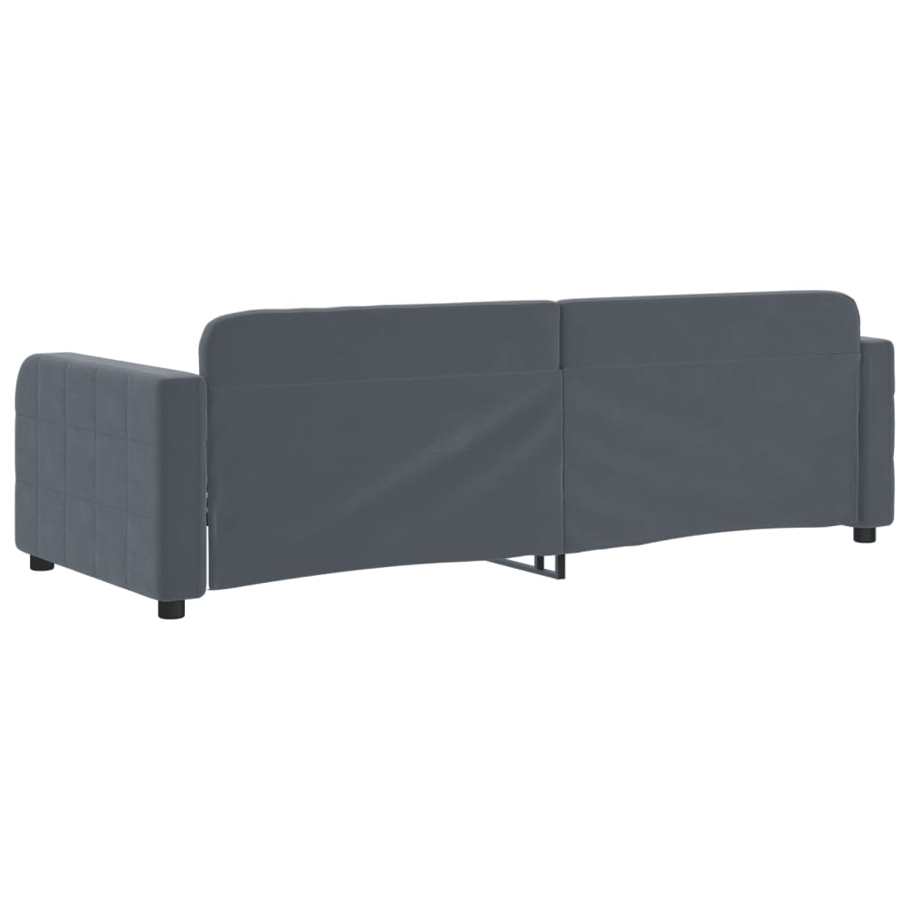 Lit de repos gris foncé 80x200 cm velours - XIOS