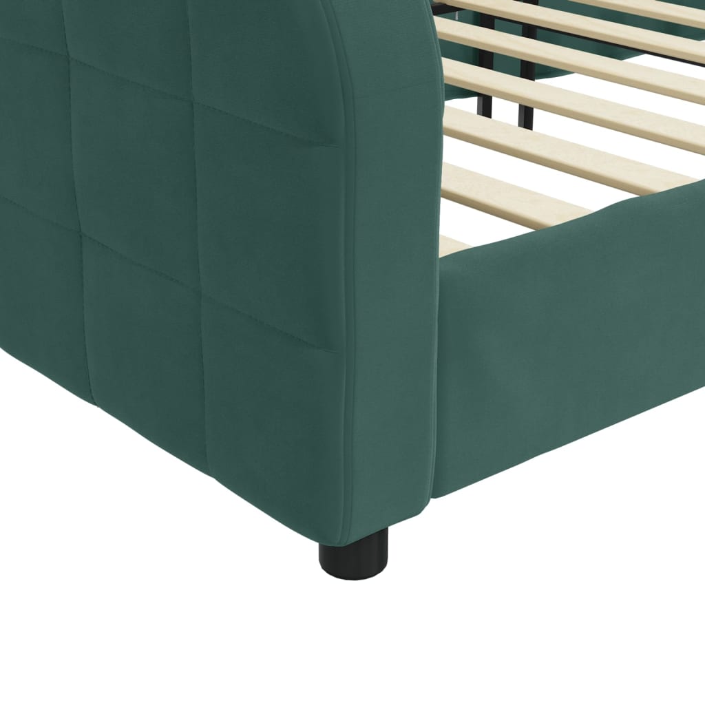 Lit de repos sans matelas vert foncé 80x200 cm velours - XIOS