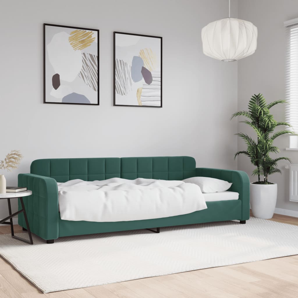 Lit de repos sans matelas vert foncé 80x200 cm velours - XIOS