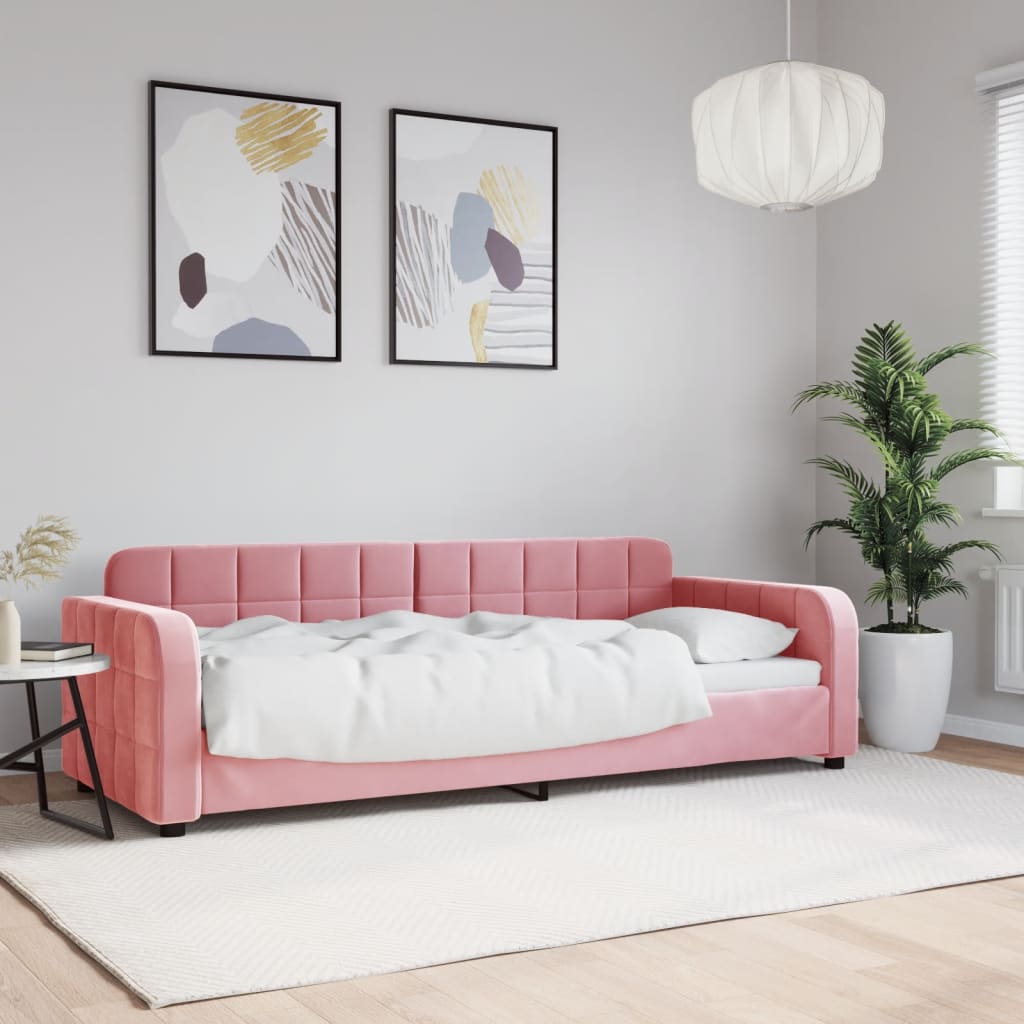 Lit de repos sans matelas rose 80x200 cm velours - XIOS