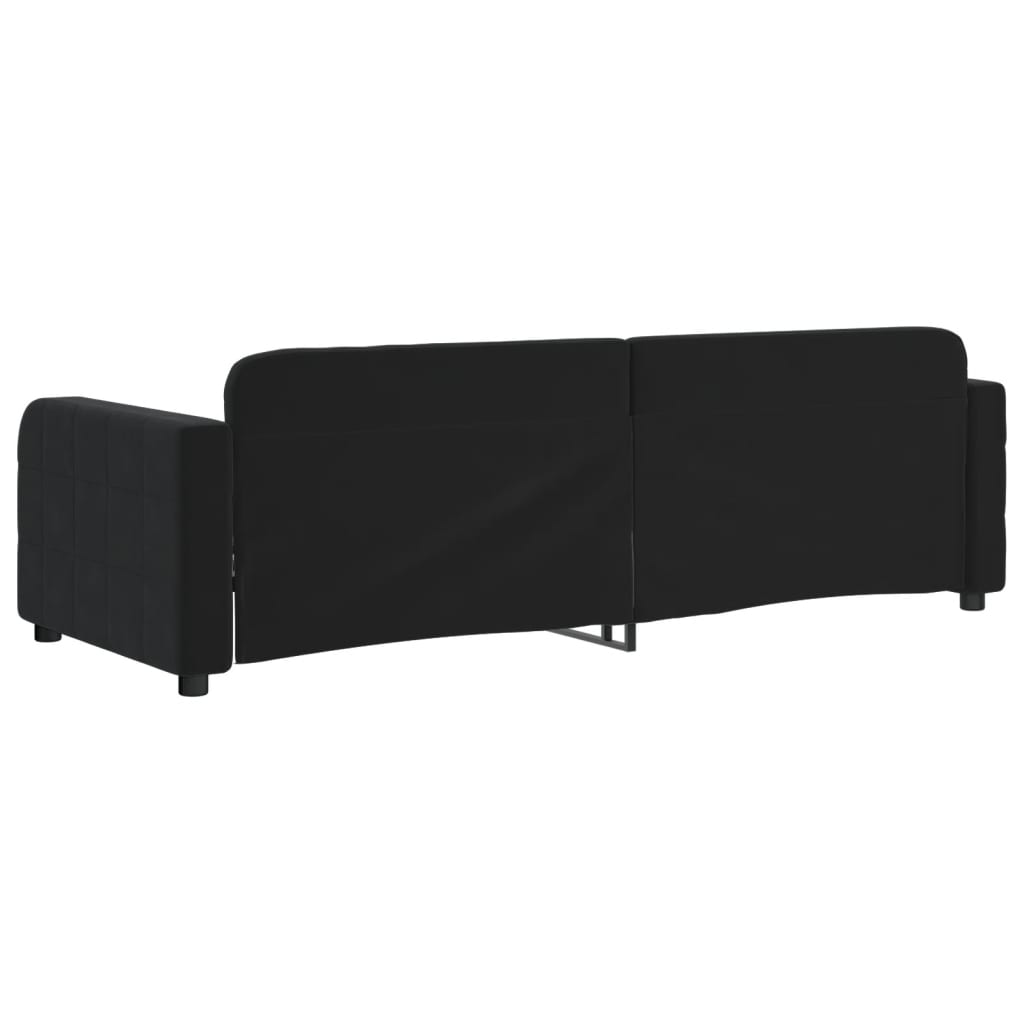 Lit de repos sans matelas noir 80x200 cm velours - XIOS