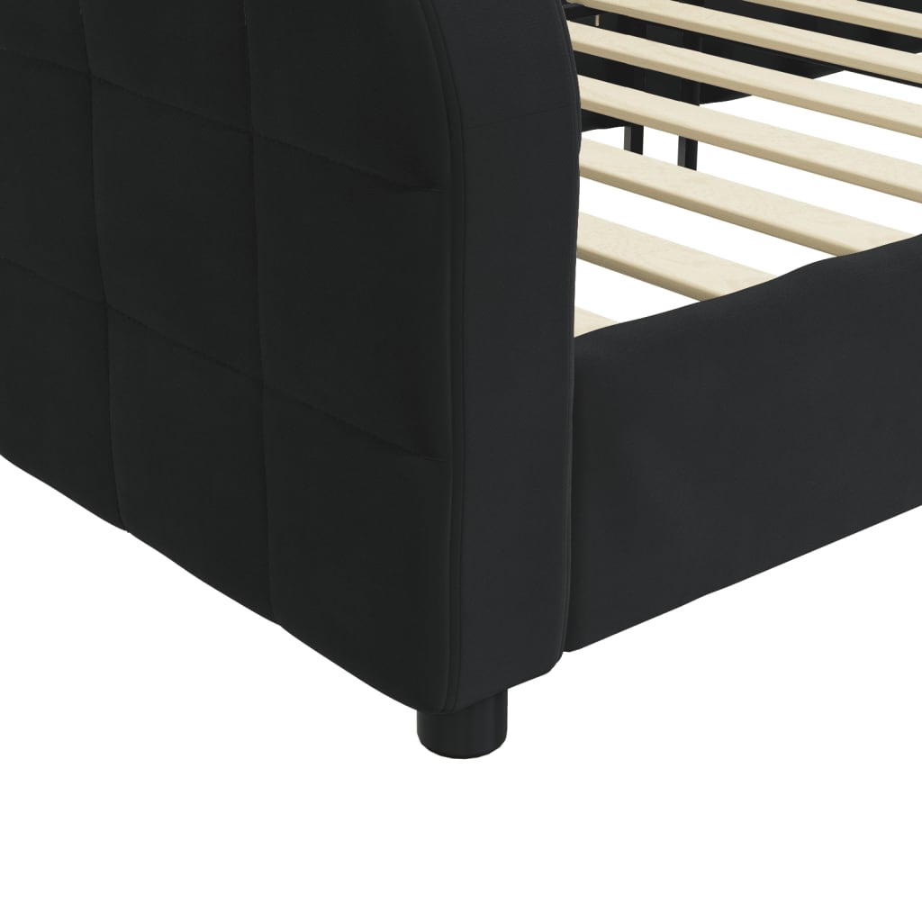Lit de repos sans matelas noir 80x200 cm velours - XIOS