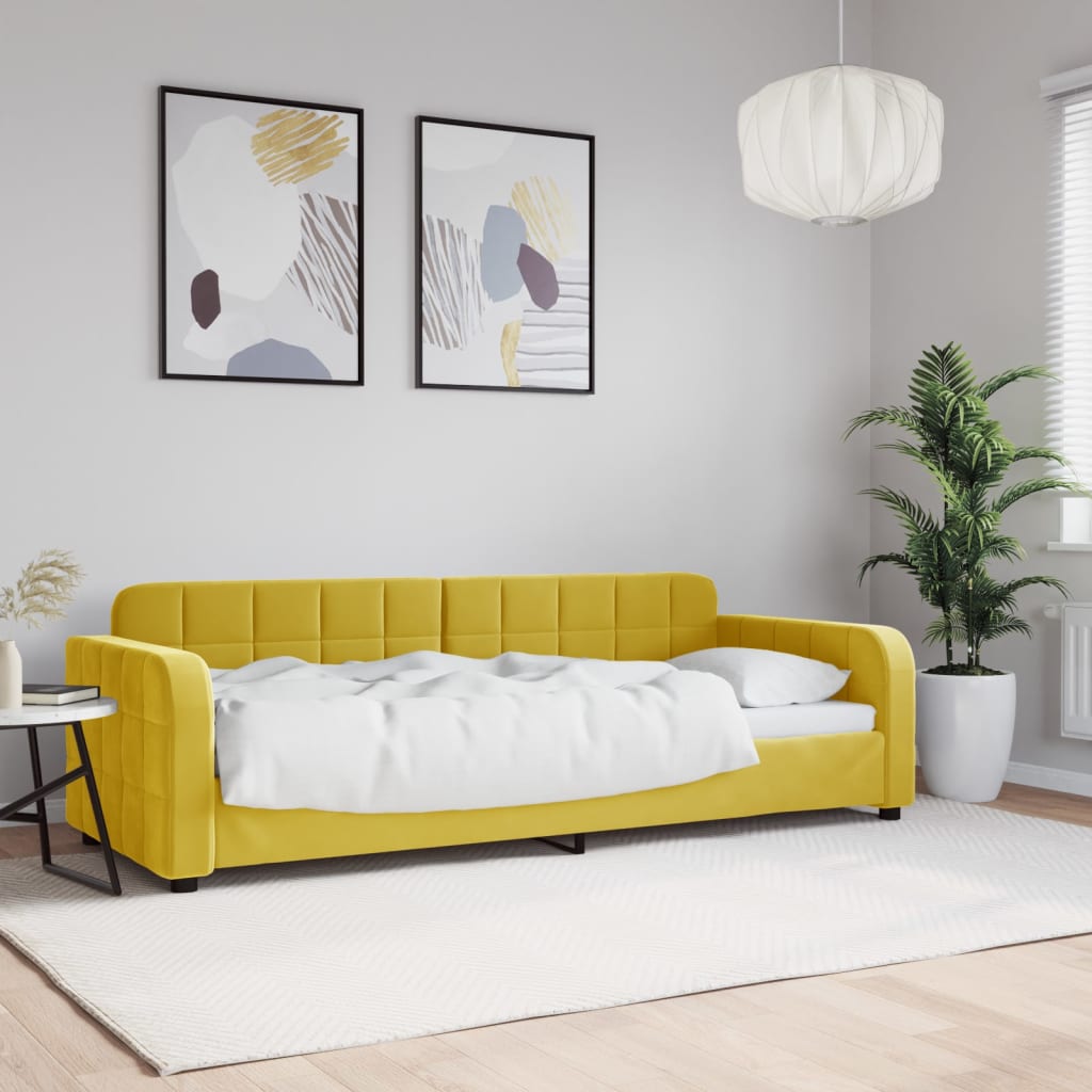 Lit de repos sans matelas jaune 80x200 cm velours - XIOS