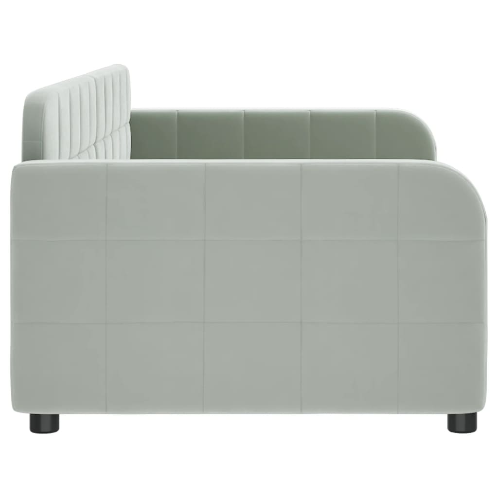 Lit de repos sans matelas gris clair 90x200 cm velours - XIOS