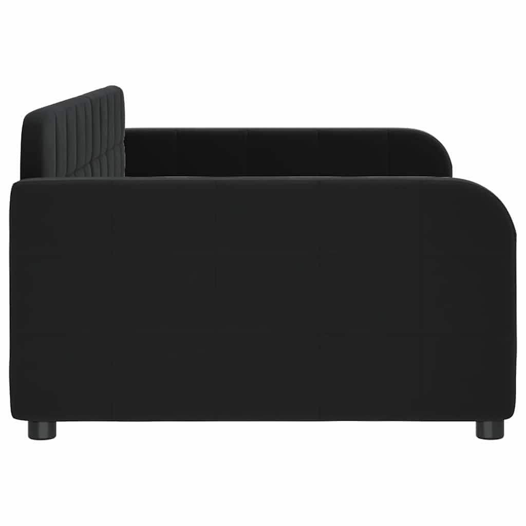 Lit de repos sans matelas noir 90x200 cm velours - XIOS