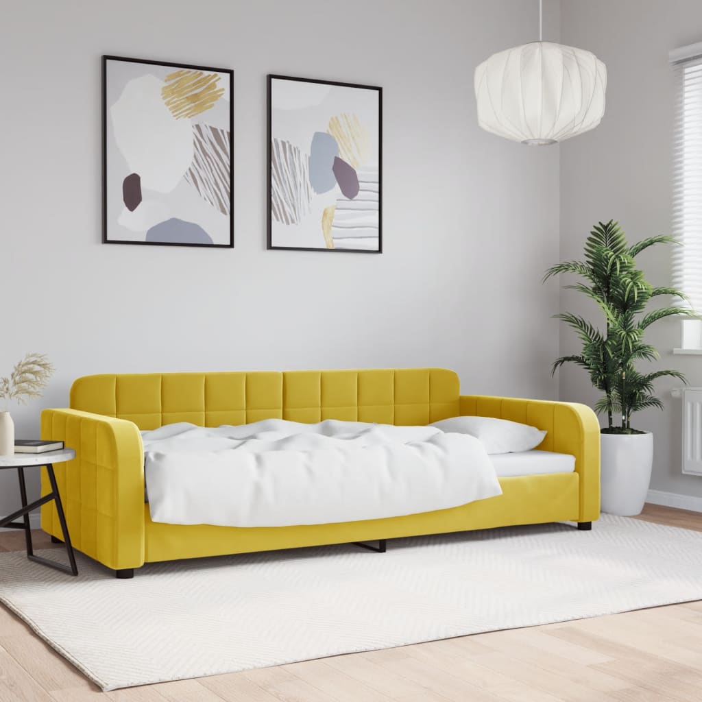 Lit de repos sans matelas jaune 90x200 cm velours - XIOS