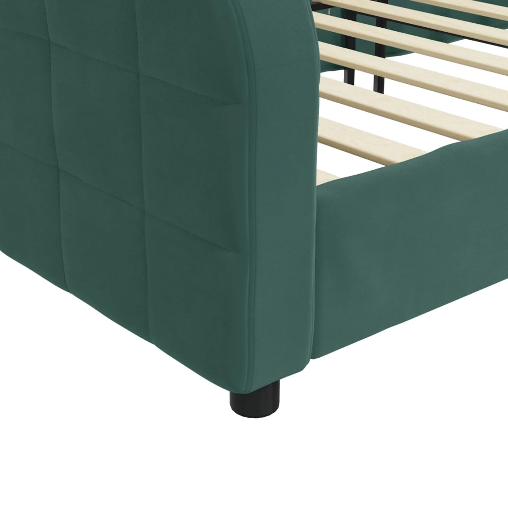 Lit de repos sans matelas vert foncé 100x200 cm velours - XIOS
