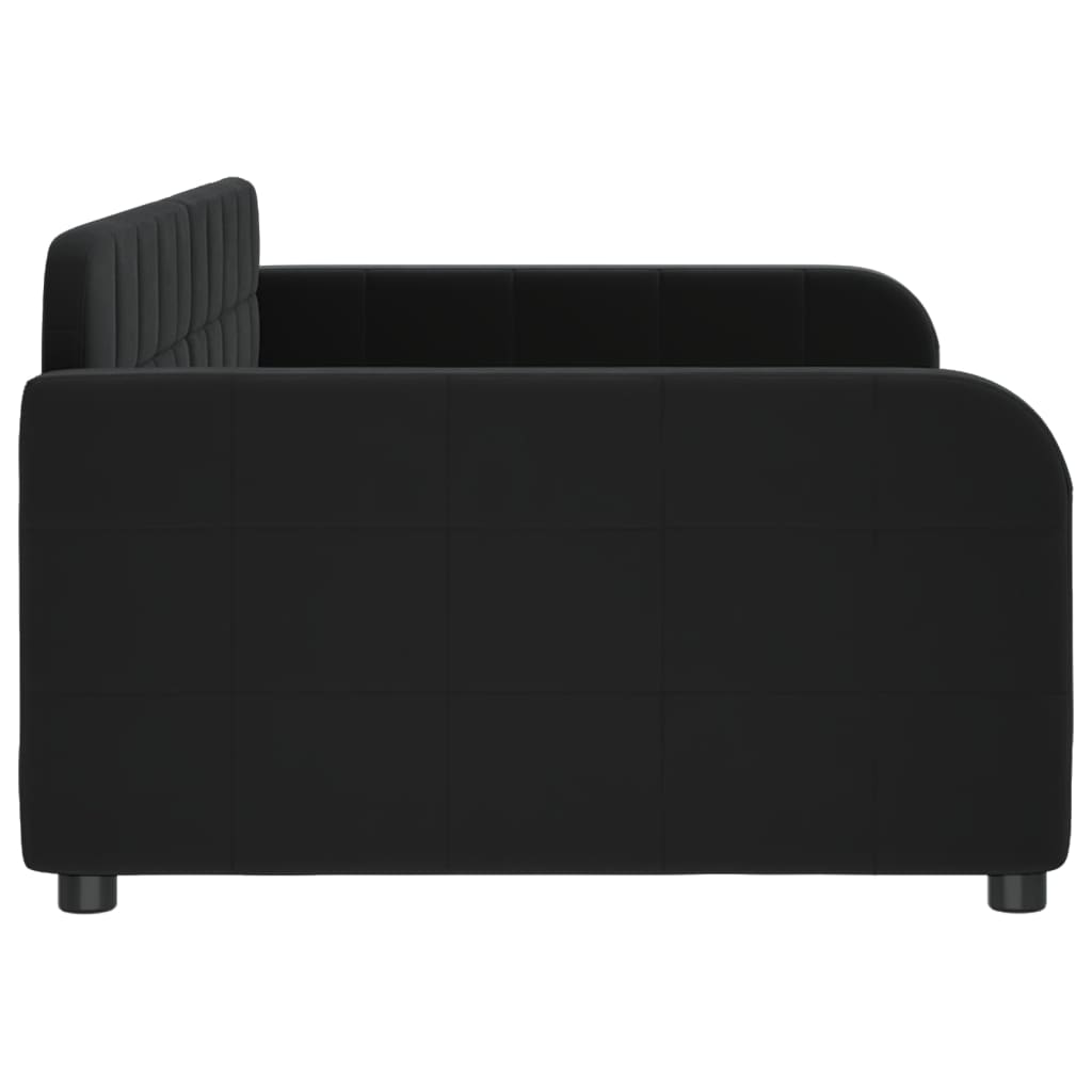 Lit de repos sans matelas noir 100x200 cm velours - XIOS