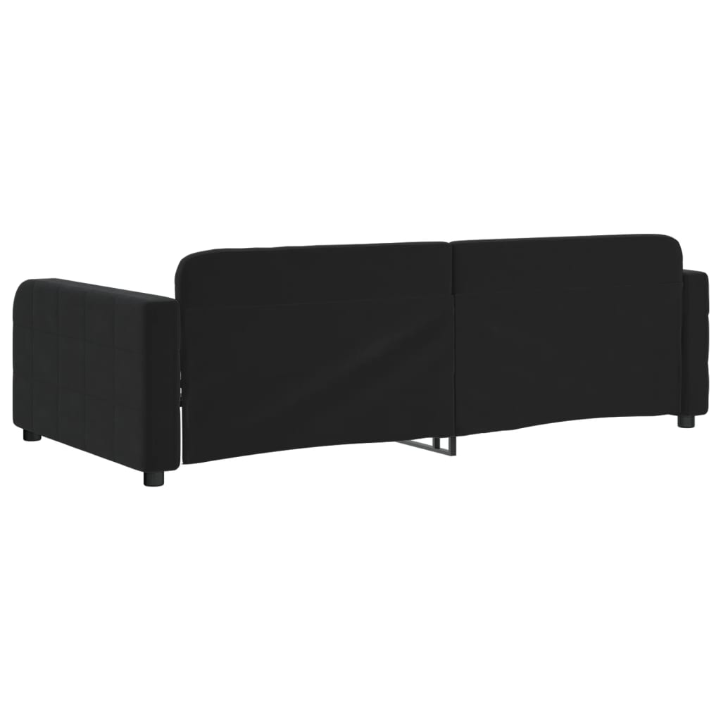 Lit de repos sans matelas noir 100x200 cm velours - XIOS
