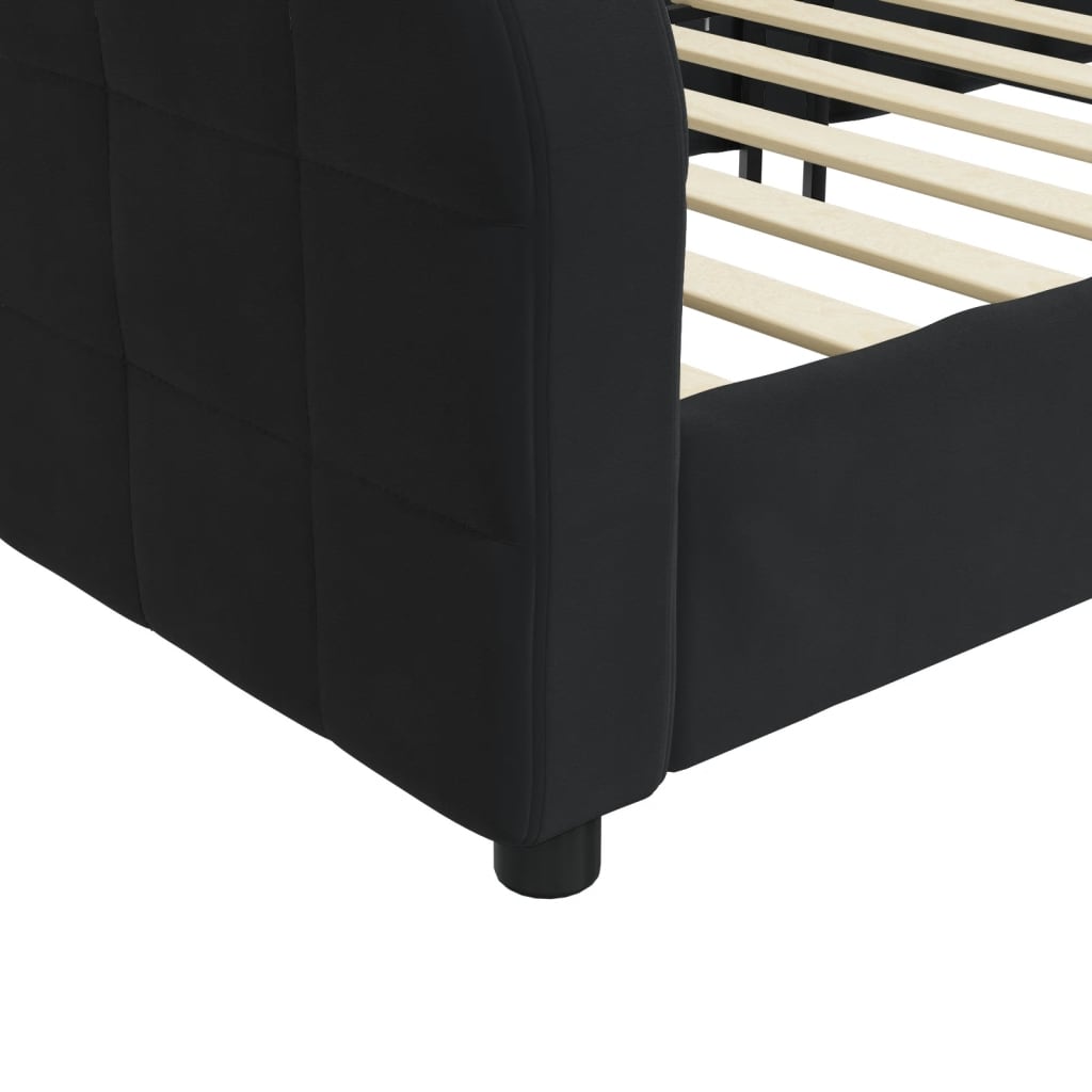 Lit de repos sans matelas noir 100x200 cm velours - XIOS