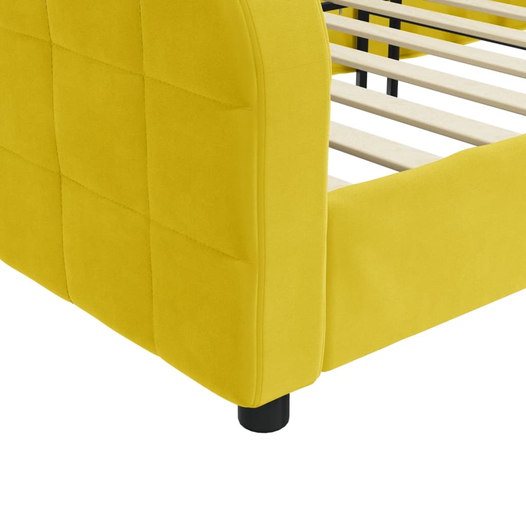 Lit de repos sans matelas jaune 100x200 cm velours - XIOS