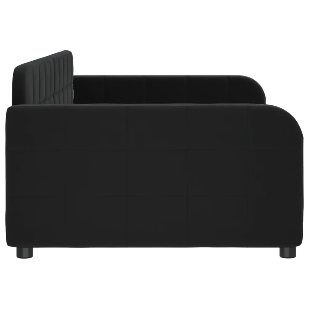 Lit de repos sans matelas noir 90x190 cm velours - XIOS