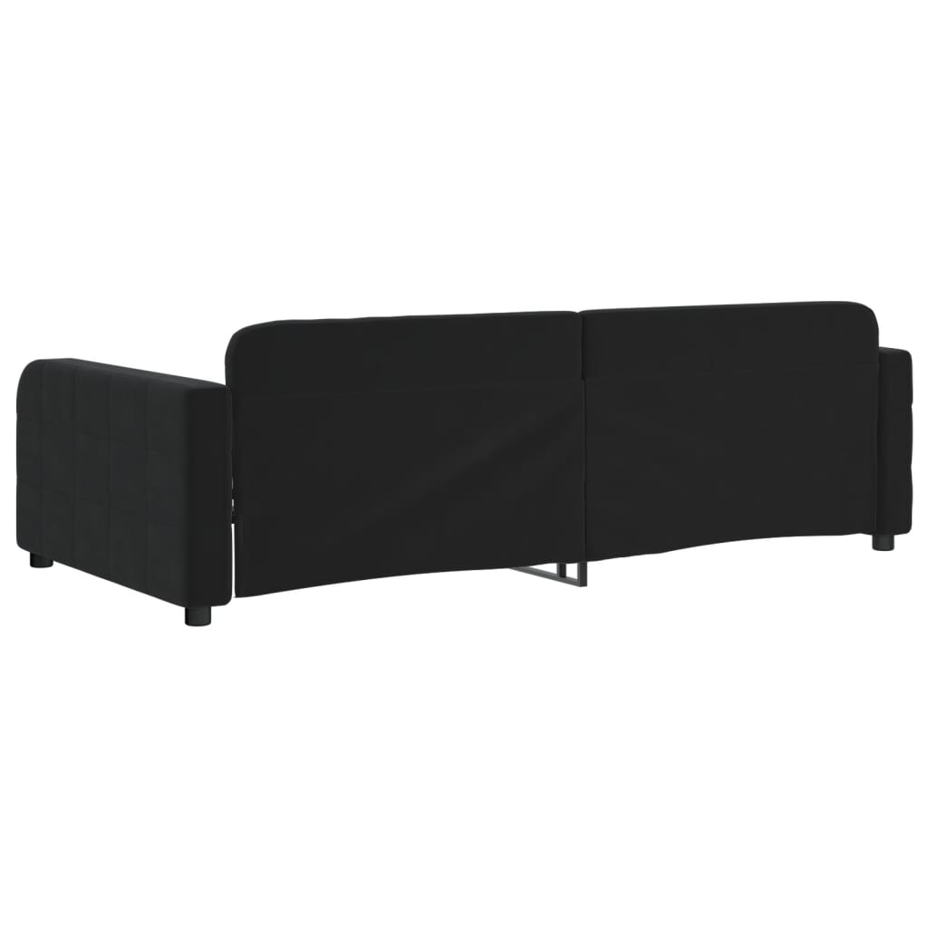 Lit de repos sans matelas noir 90x190 cm velours - XIOS