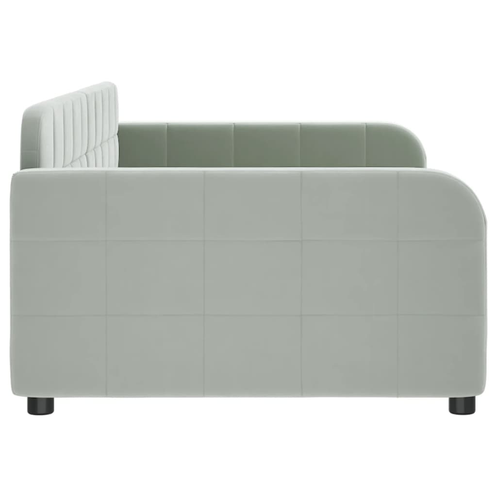 Lit de jour gris clair 100x190 cm velours - XIOS