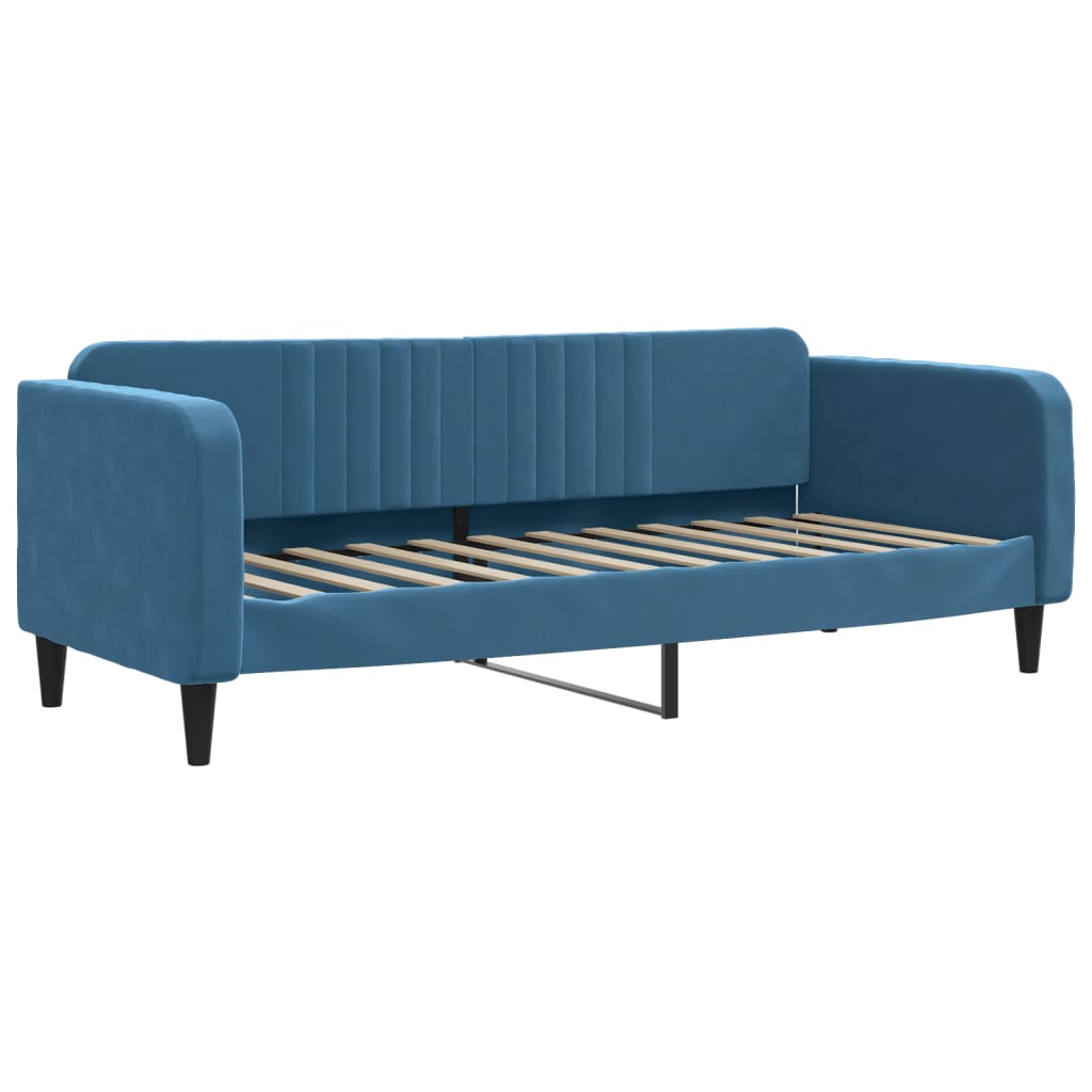 Lit de repos sans matelas bleu 80x200 cm velours - XIOS