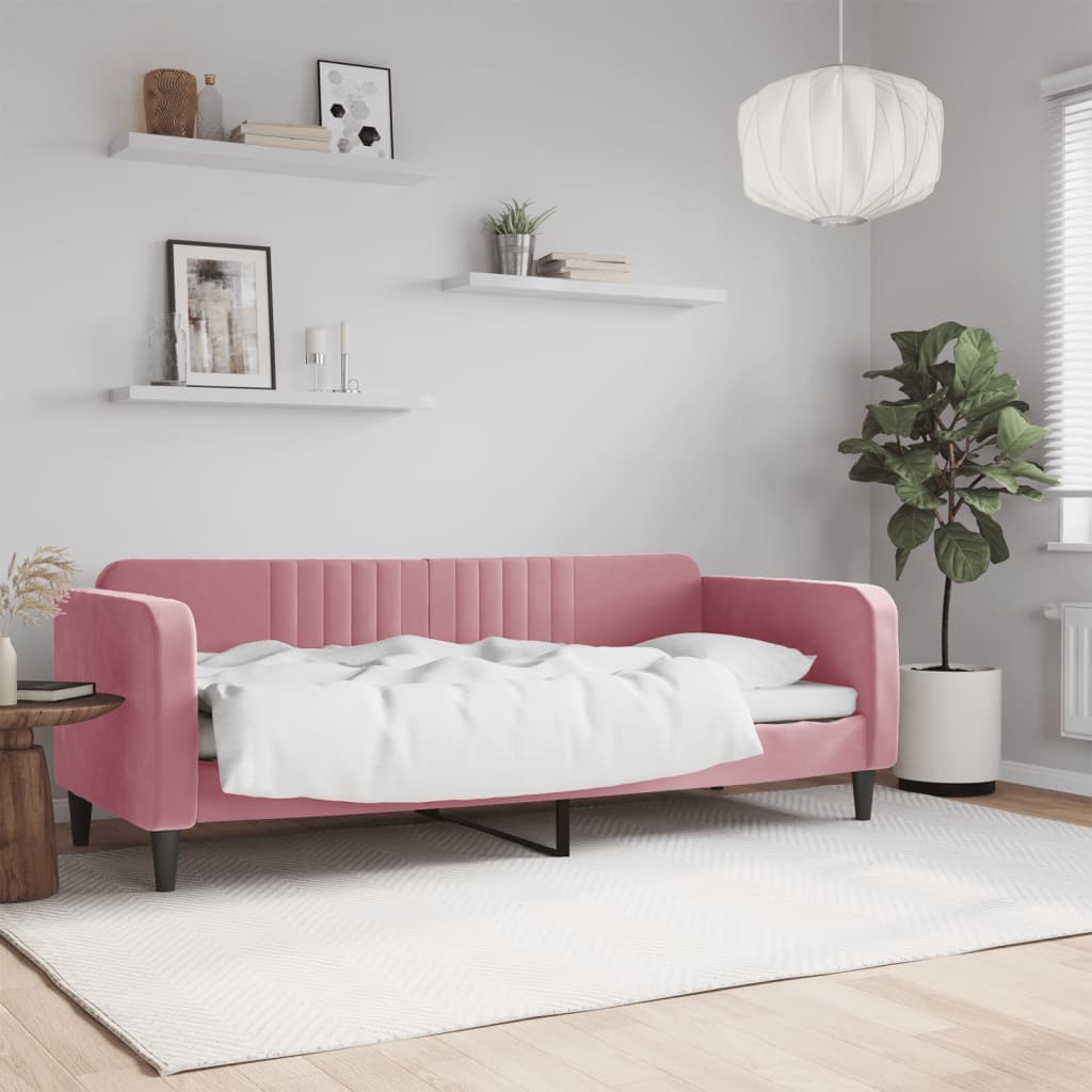 Lit de repos sans matelas rose 80x200 cm velours - XIOS