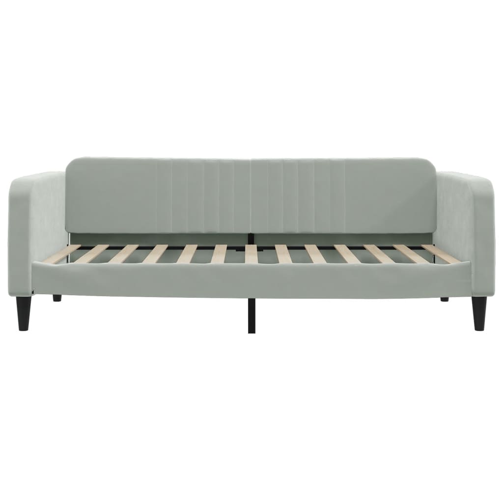 Lit de repos sans matelas gris clair 100x200 cm velours - XIOS