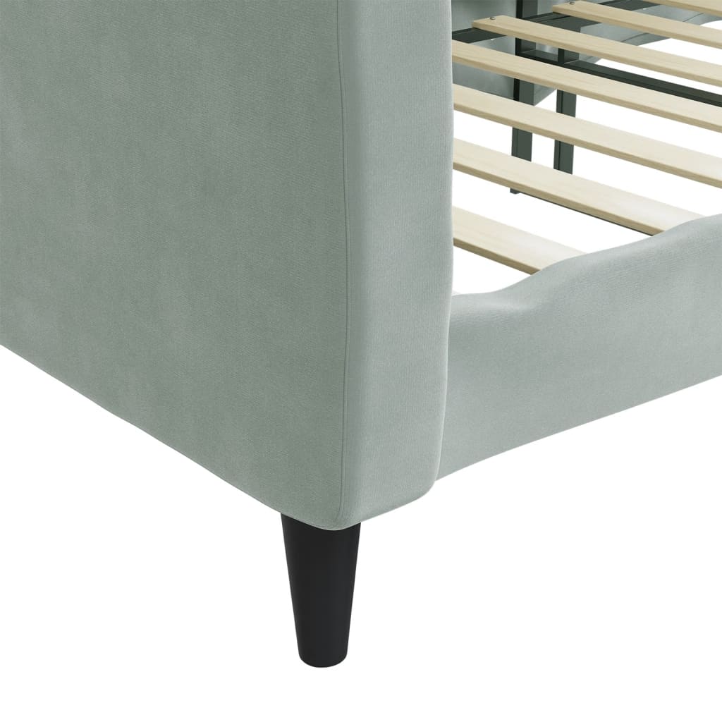 Lit de repos sans matelas gris clair 100x200 cm velours - XIOS