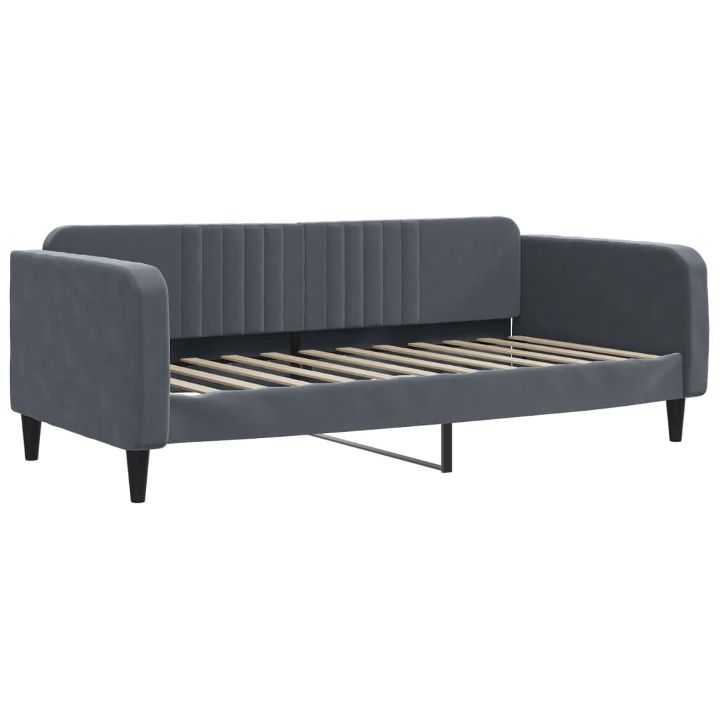 Lit de repos sans matelas gris foncé 100x200 cm velours - XIOS