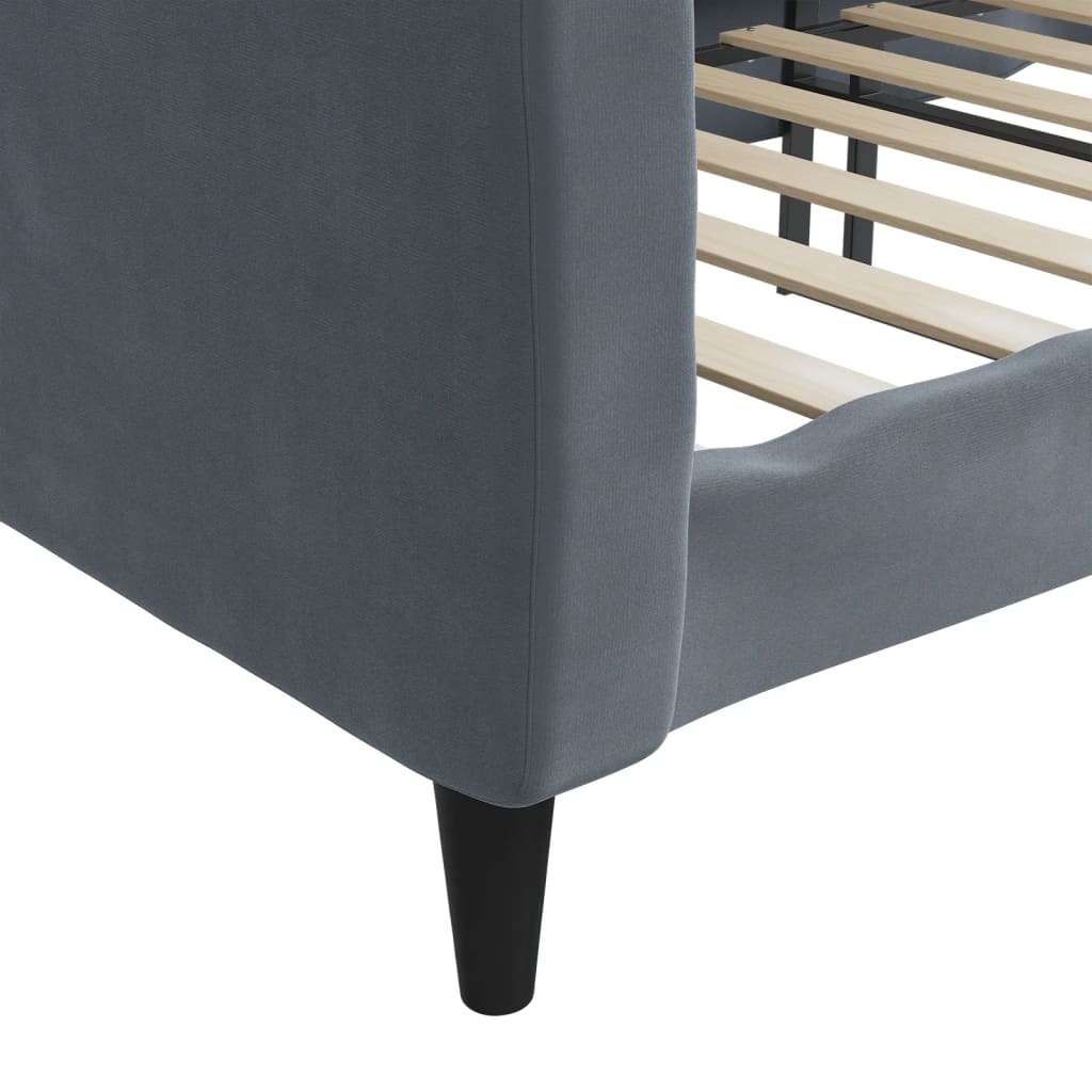 Lit de repos sans matelas gris foncé 100x200 cm velours - XIOS