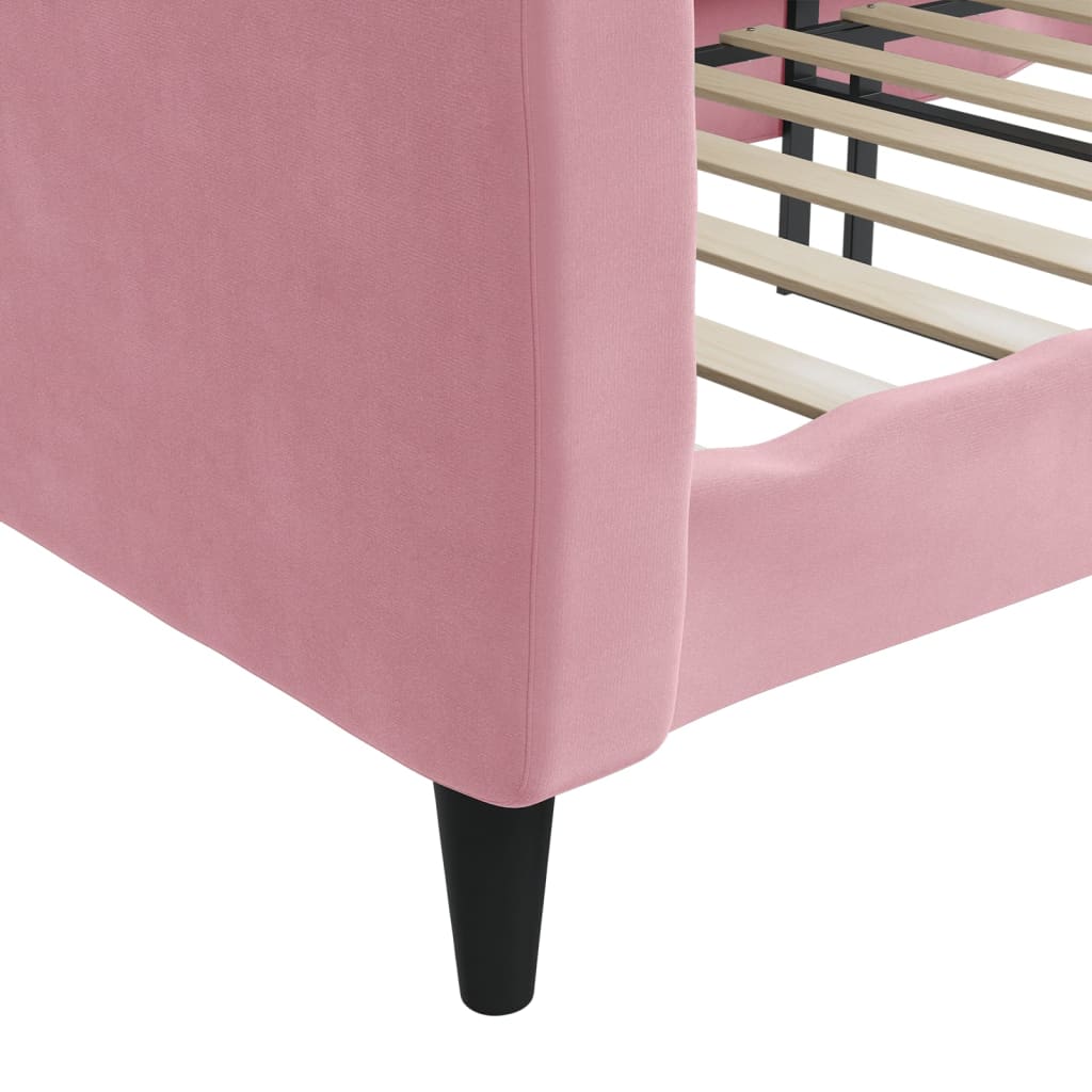 Lit de repos rose 100x200 cm velours - XIOS