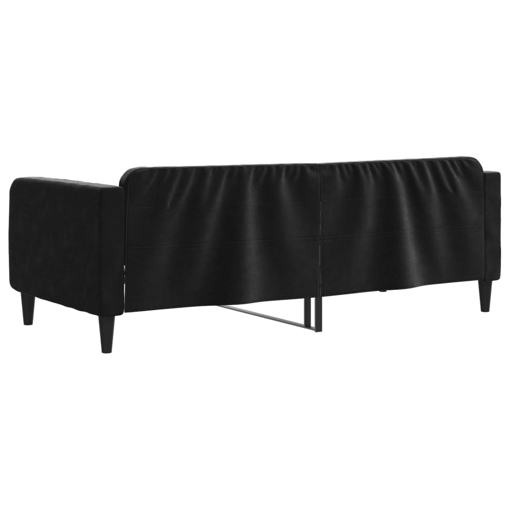 Lit de repos sans matelas noir 100x200 cm velours - XIOS