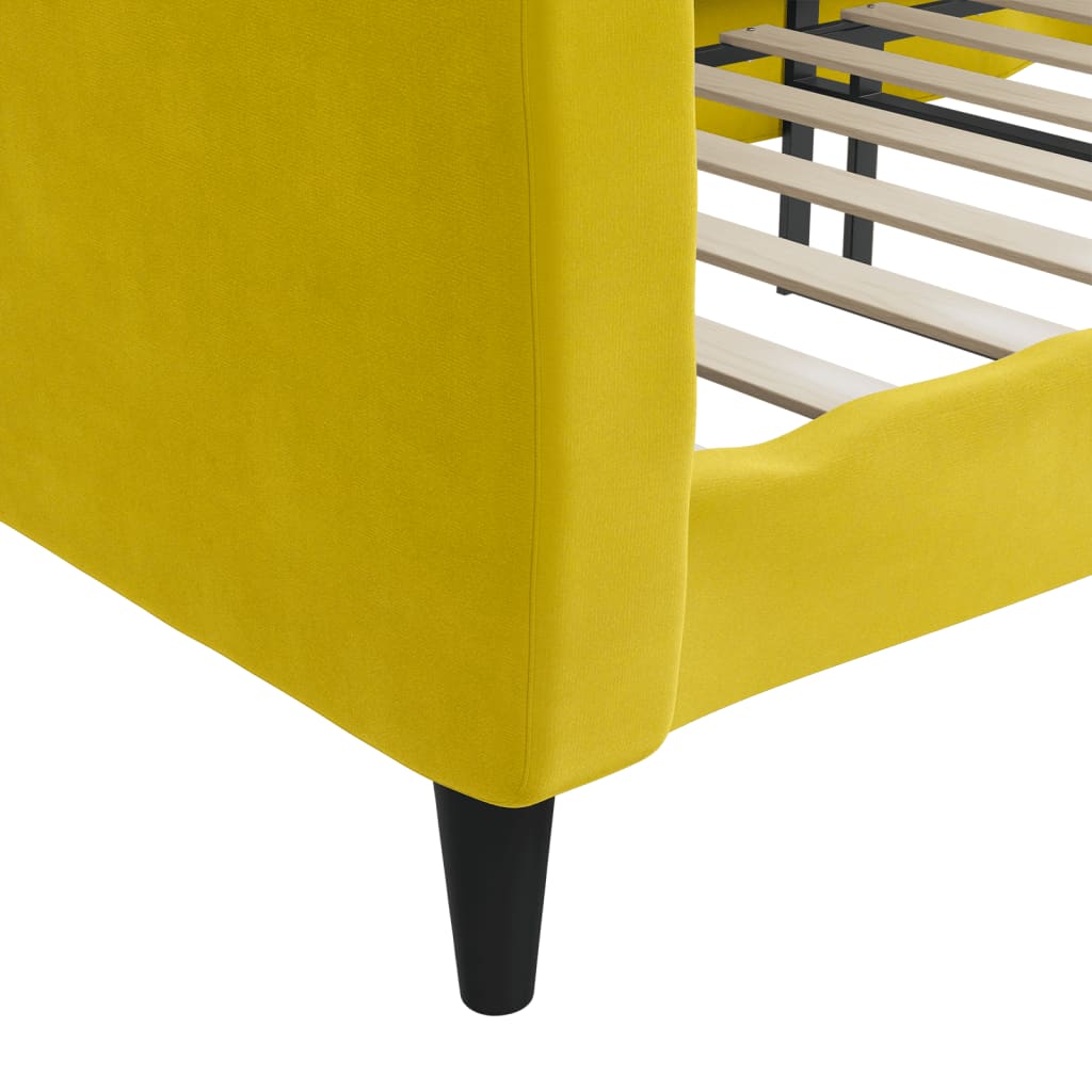 Lit de repos sans matelas jaune 100x200 cm velours - XIOS