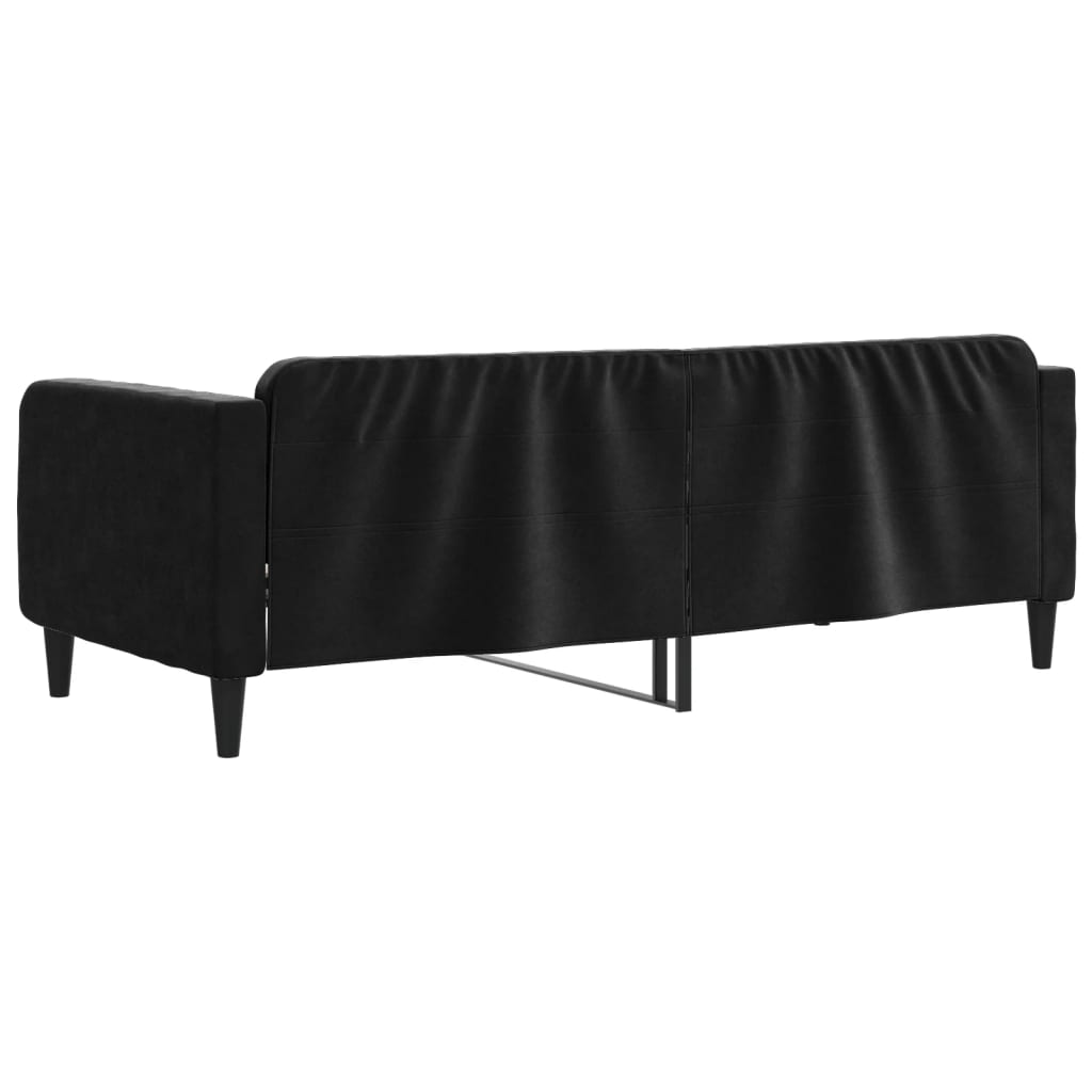 Lit de repos sans matelas noir 90x190 cm velours - XIOS