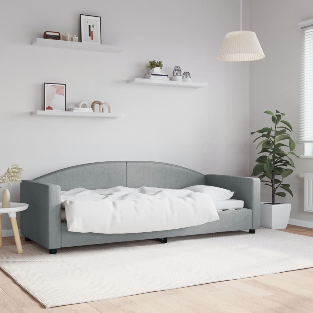 Lit de repos sans matelas gris clair 80x200 cm tissu - XIOS