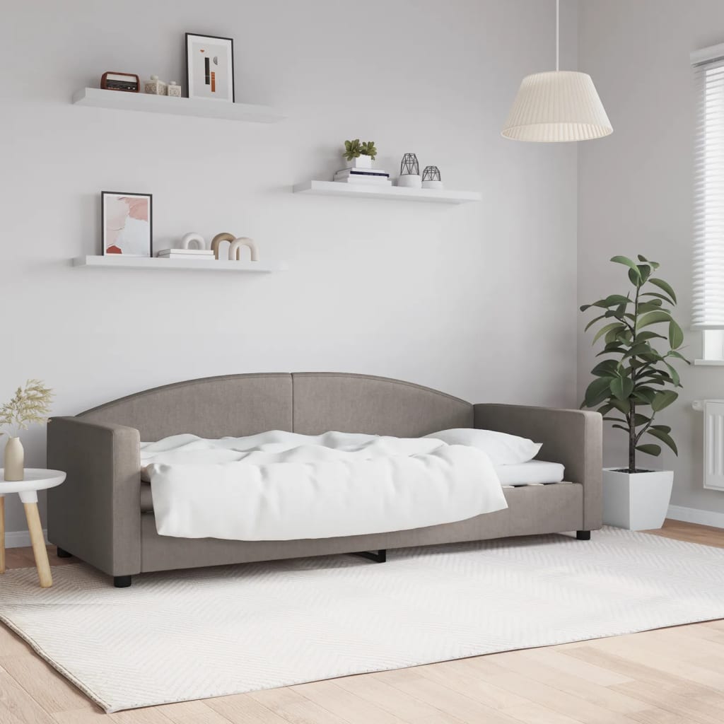 Lit de repos sans matelas taupe 80x200 cm tissu - XIOS